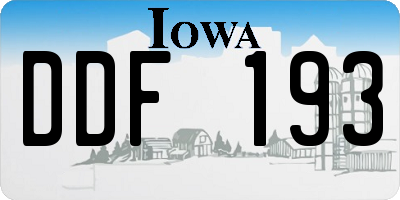 IA license plate DDF193