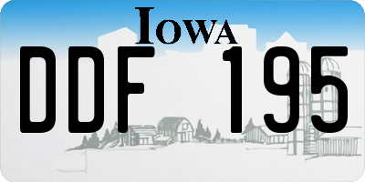 IA license plate DDF195