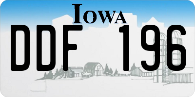 IA license plate DDF196