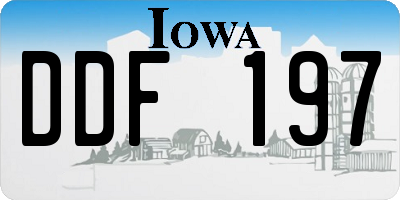 IA license plate DDF197