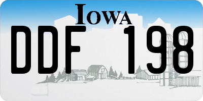 IA license plate DDF198