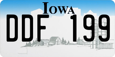 IA license plate DDF199