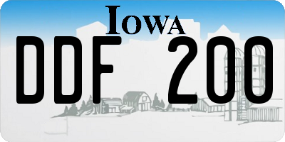 IA license plate DDF200