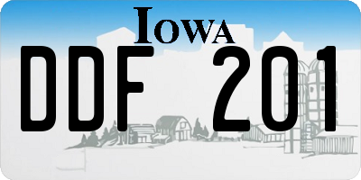 IA license plate DDF201