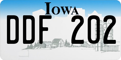 IA license plate DDF202