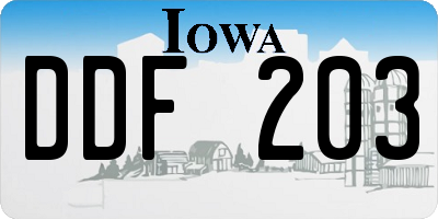 IA license plate DDF203