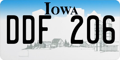 IA license plate DDF206