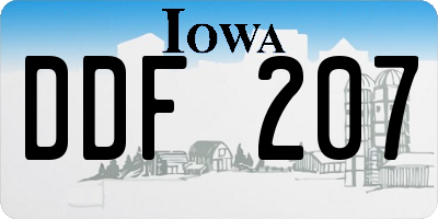 IA license plate DDF207