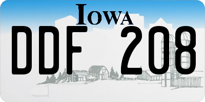 IA license plate DDF208