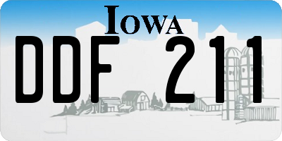 IA license plate DDF211