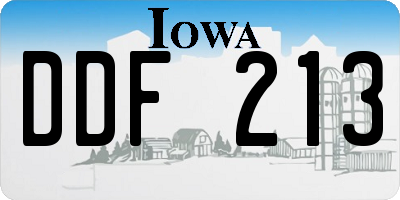 IA license plate DDF213