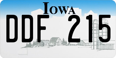 IA license plate DDF215