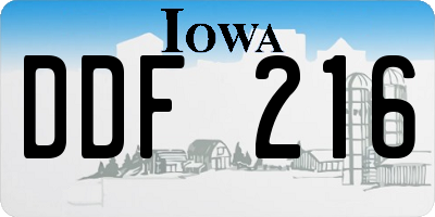 IA license plate DDF216