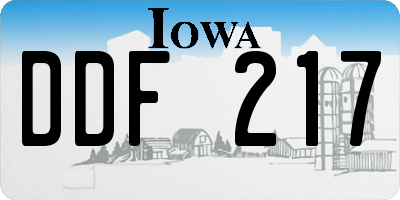 IA license plate DDF217