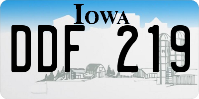IA license plate DDF219