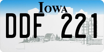 IA license plate DDF221