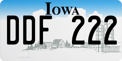 IA license plate DDF222