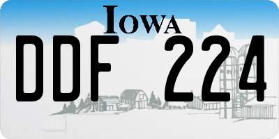 IA license plate DDF224
