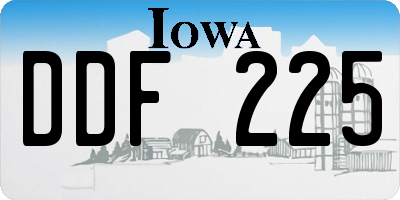 IA license plate DDF225