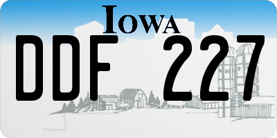 IA license plate DDF227