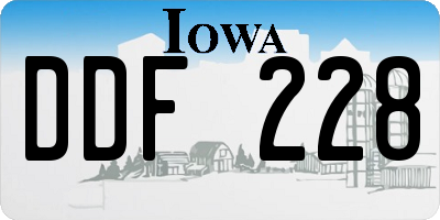 IA license plate DDF228