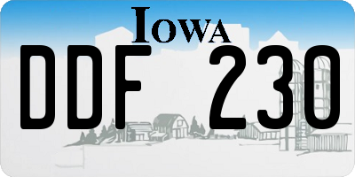 IA license plate DDF230