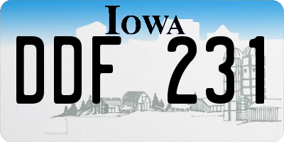 IA license plate DDF231