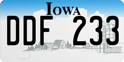 IA license plate DDF233