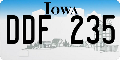 IA license plate DDF235