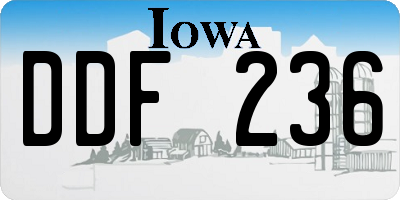IA license plate DDF236