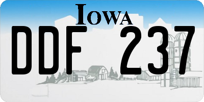 IA license plate DDF237