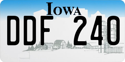 IA license plate DDF240