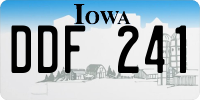 IA license plate DDF241