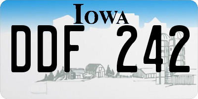 IA license plate DDF242