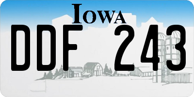 IA license plate DDF243