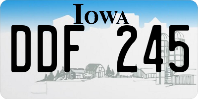 IA license plate DDF245
