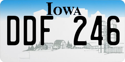 IA license plate DDF246