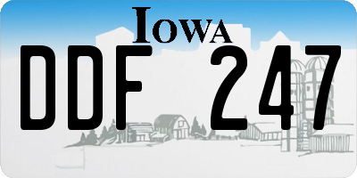 IA license plate DDF247