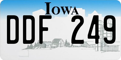 IA license plate DDF249