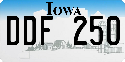 IA license plate DDF250