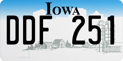 IA license plate DDF251