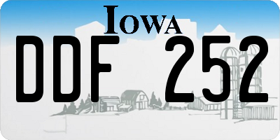 IA license plate DDF252