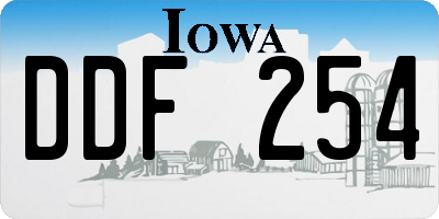 IA license plate DDF254