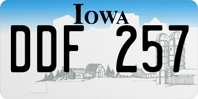 IA license plate DDF257