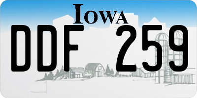 IA license plate DDF259