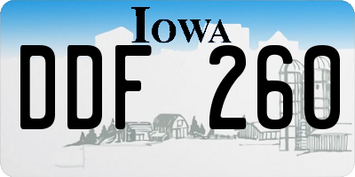 IA license plate DDF260