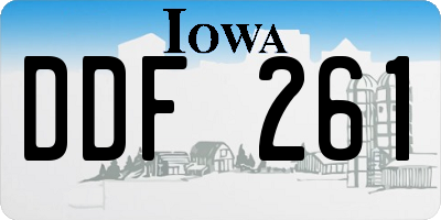IA license plate DDF261