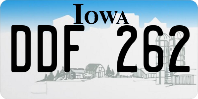 IA license plate DDF262