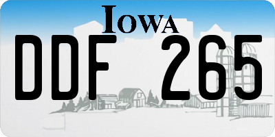 IA license plate DDF265