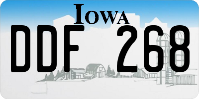 IA license plate DDF268